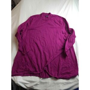 Studio Park Sweater Womens 4X Purple Mock Neck Cut Away Pullover Long Sleeves